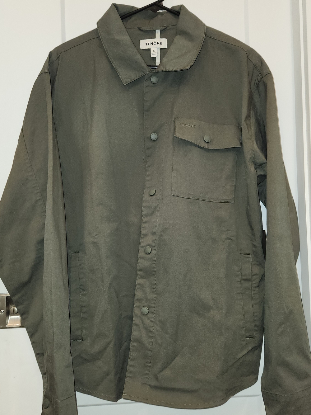 NWT Tenōre Utility Shirt Jacket in Olive Green, Size L